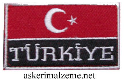 Bayraklı Türkiye Kırmızı Arma, Patch, Peç Model Cırtlı
