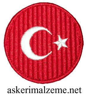 Türk Bayrağı Arması Peç Cırtlı Yuvarlak